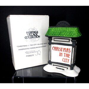 Dept 56 Heritage Christmas in the City Village Sign Retired W/ Box Retired